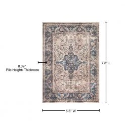 Best Sale ⌛ Pandora Collection Verona Ivory 5 ft. x 7 ft. Traditional Area Rug by Concord Global Trading 🌟 -Unique Loom Shop ivory concord global trading area rugs 80225 76 1000