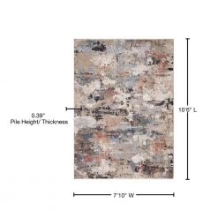 Discount 😍 Pandora Collection Celeste Ivory 8 ft. x 11 ft. Abstract Area Rug by Concord Global Trading 🎁 -Unique Loom Shop ivory concord global trading area rugs 80527 76 1000