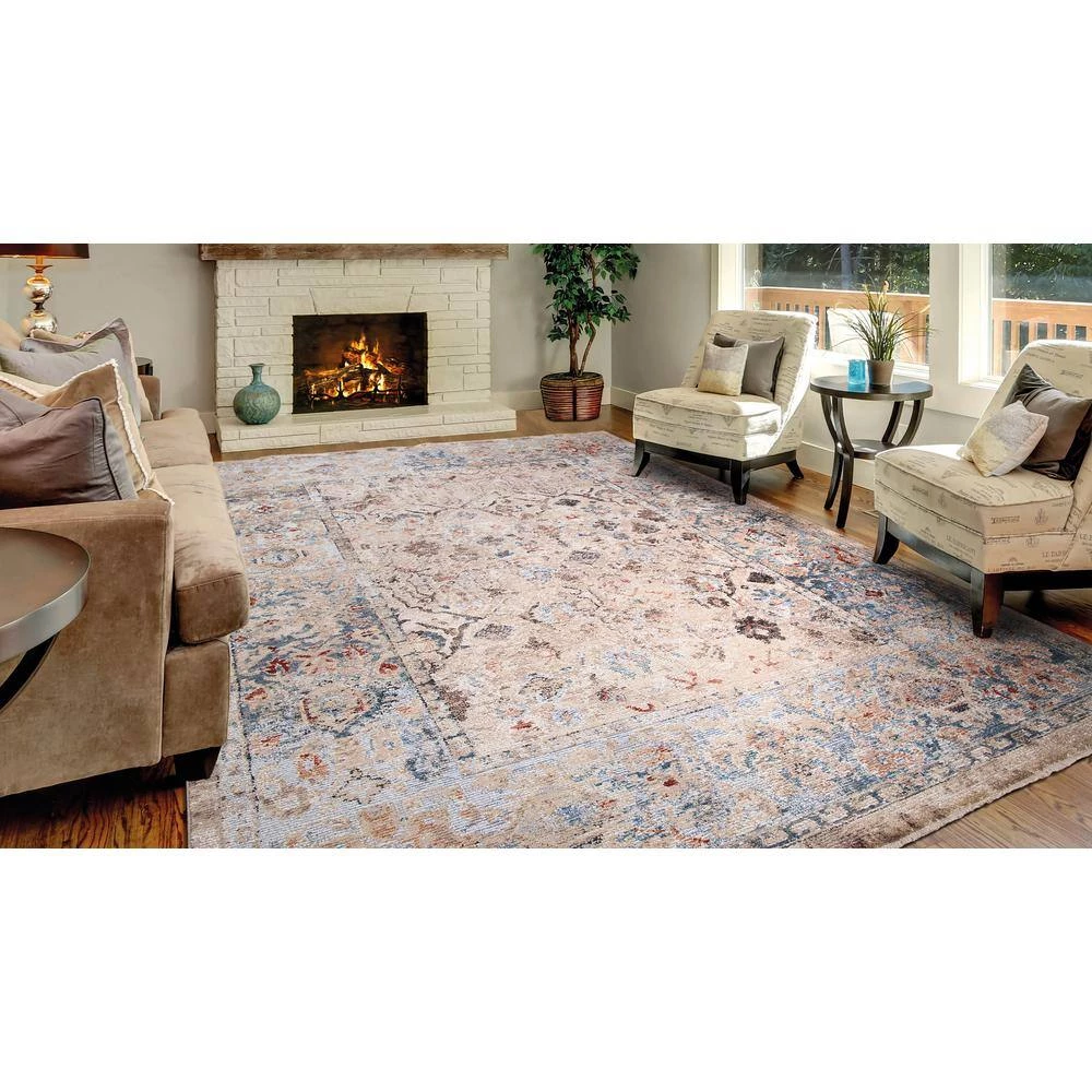 New 🔥 Pandora Collection Kashmir Ivory 8 ft. x 11 ft. Traditional Area Rug by Concord Global Trading 🥰 8 New 🔥 Pandora Collection Kashmir Ivory 8 ft. x 11 ft. Traditional Area Rug by Concord Global Trading 🥰 - Image 6