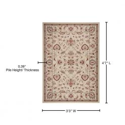 Coupon ⭐ Chester Oushak Ivory 3 ft. x 5 ft. Area Rug by Concord Global Trading 🤩 -Unique Loom Shop ivory concord global trading area rugs 97024 76 1000