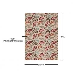 New 🤩 Chester Leafs Ivory 3 ft. x 4 ft. Area Rug by Concord Global Trading ✔️ -Unique Loom Shop ivory concord global trading area rugs 97823 76 1000