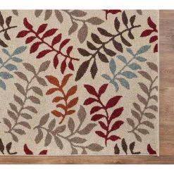 New 🤩 Chester Leafs Ivory 3 ft. x 4 ft. Area Rug by Concord Global Trading ✔️ -Unique Loom Shop ivory concord global trading area rugs 97823 fa 1000 1