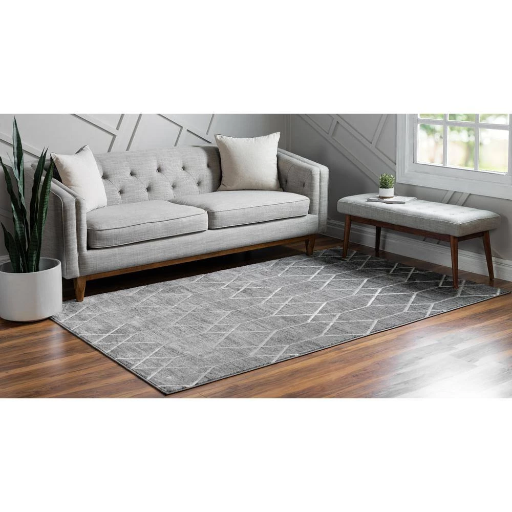 Wholesale ๐ฅ Matrix Trellis Deco Gray 9 ft. 10 in. x 14 ft. Area Rug by Unique Loom ๐ 6 Wholesale ๐ฅ Matrix Trellis Deco Gray 9 ft. 10 in. x 14 ft. Area Rug by Unique Loom ๐ - Image 4