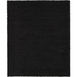 Outlet ✨ Solid Shag Jet Black 8 ft. x 10 ft. Area Rug by Unique Loom 🎁