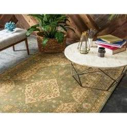 Promo 🔔 Edinburgh Daisy Light Green 9' 0 x 12' 0 Area Rug by Unique Loom 👍 -Unique Loom Shop light green unique loom area rugs 3117879 c3 1000