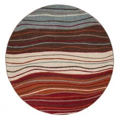 Buy ⭐ Chester Waves Multi 8 ft. Round Area Rug by Concord Global Trading 🥰