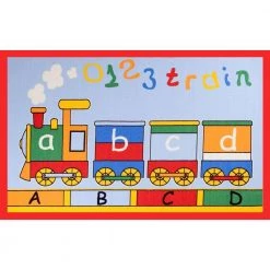 Best Sale 💯 Fun Time AbcTrain Multi 4 ft. x 6 ft. Area Rug by Concord Global Trading ✔️