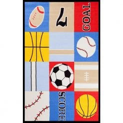 Flash Sale 🔥 Fun Time Ball Games Multi 4 ft. x 6 ft. Area Rug by Concord Global Trading 🎉