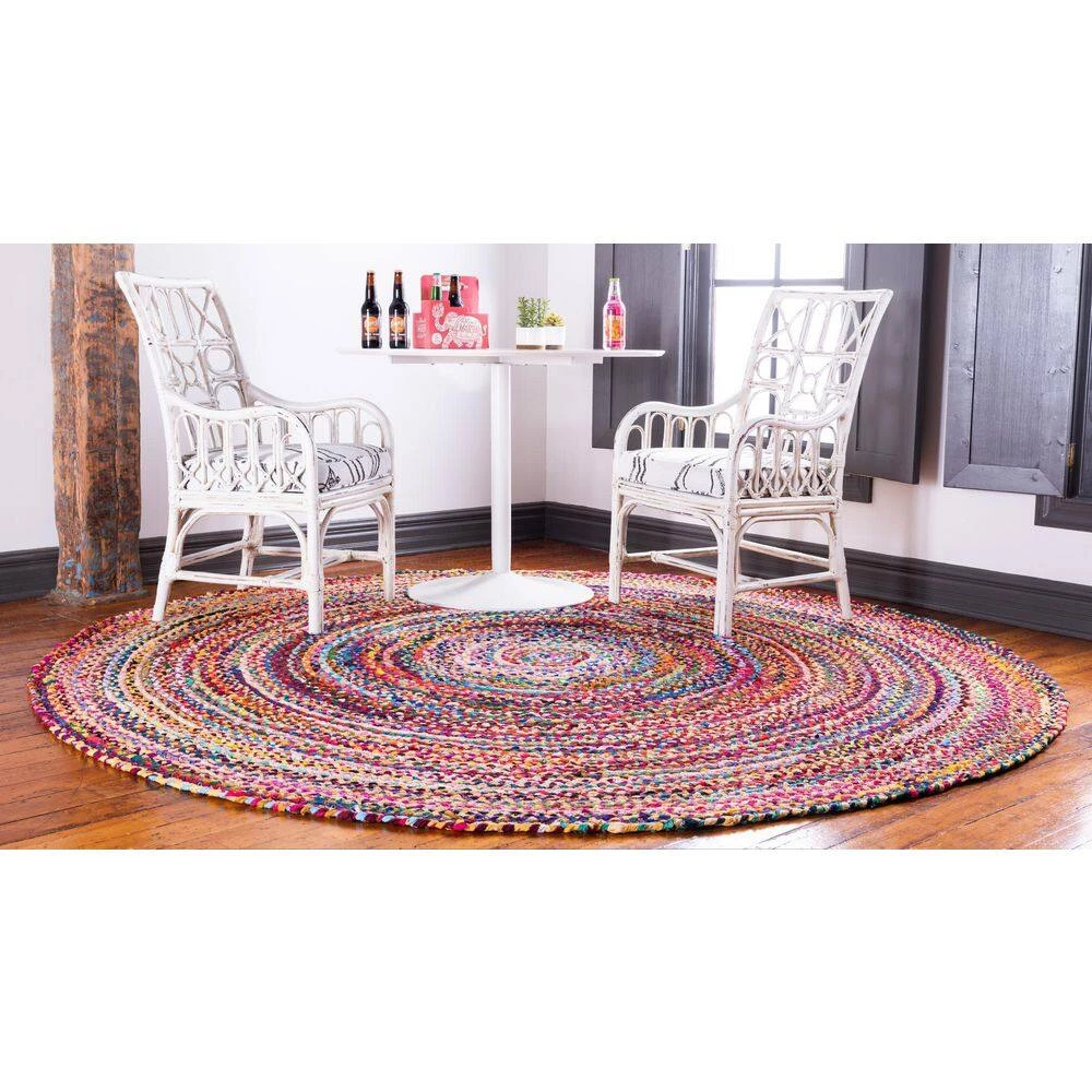 Brand new β Braided Chindi Multi 8' 0 x 8' 0 Round Rug by Unique Loom π 9 Brand new β Braided Chindi Multi 8' 0 x 8' 0 Round Rug by Unique Loom π - Image 7