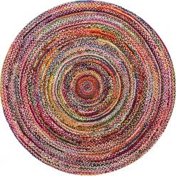 Brand new ⌛ Braided Chindi Multi 8' 0 x 8' 0 Round Rug by Unique Loom 👏
