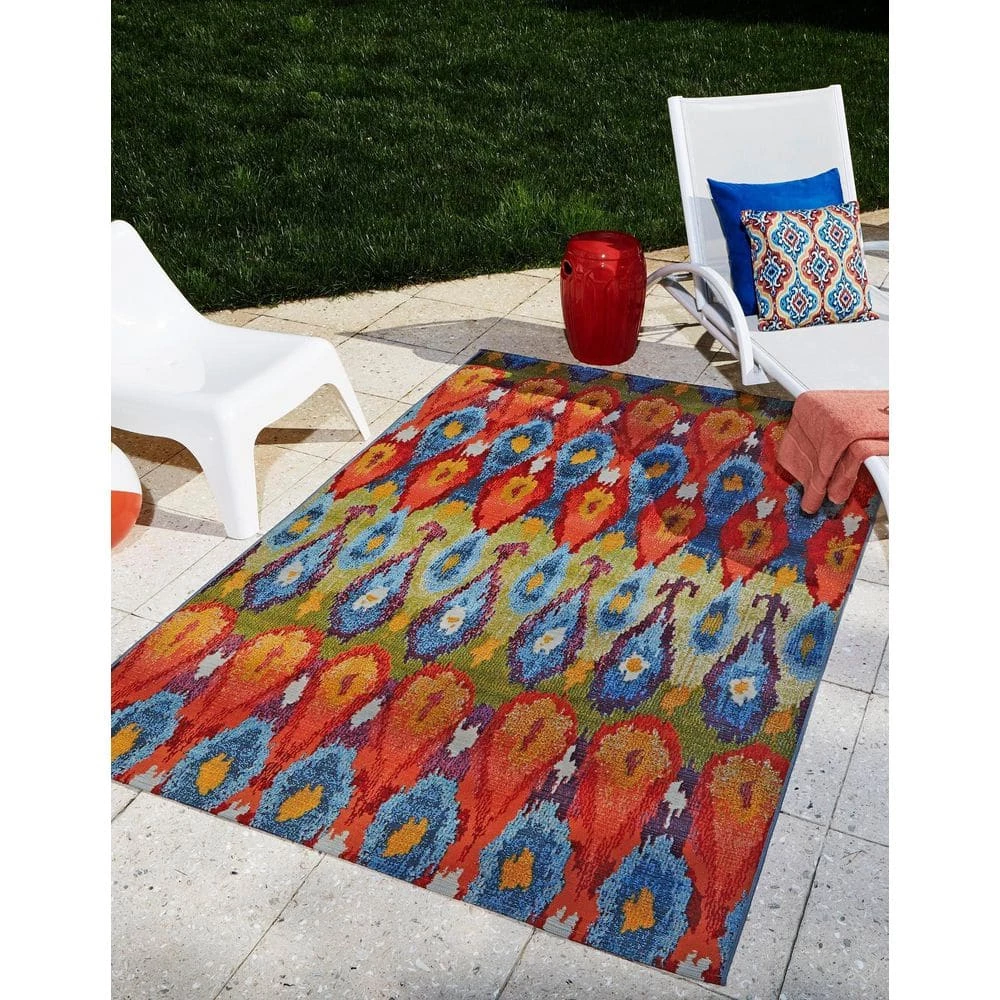 Promo ๐ฏ Outdoor Ikat Multi 10' 0 x 12' 0 Area Rug by Unique Loom ๐ 4 Promo ๐ฏ Outdoor Ikat Multi 10' 0 x 12' 0 Area Rug by Unique Loom ๐ - Image 2
