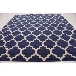Hot Sale 🧨 Trellis Philadelphia Navy Blue/Beige 10' 0 x 10' 0 Square Rug by Unique Loom ⌛ -Unique Loom Shop navy beige unique loom area rugs 3121669 a0 1000