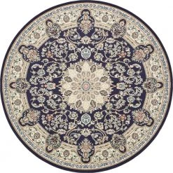 Buy 🤩 Narenj Newcastle Navy Blue 10' 0 x 10' 0 Round Rug by Unique Loom 🔔