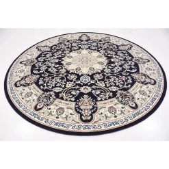 Buy 🤩 Narenj Newcastle Navy Blue 10' 0 x 10' 0 Round Rug by Unique Loom 🔔 -Unique Loom Shop navy blue unique loom area rugs 3135121 a0 1000