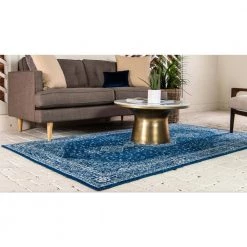 Deals ❤️ Navy Blue 9 ft. x 12 ft. Bromley Area Rug by Unique Loom ❤️ -Unique Loom Shop navy blue unique loom area rugs 3144172 31 1000