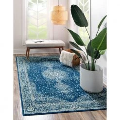 Deals ❤️ Navy Blue 9 ft. x 12 ft. Bromley Area Rug by Unique Loom ❤️ -Unique Loom Shop navy blue unique loom area rugs 3144172 e1 1000