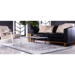 Discount 😉 Leila Birch Navy Blue 10 ft. x 13 ft. Area Rug by Unique Loom 🤩 -Unique Loom Shop navy blue unique loom area rugs 3144563 fa 1000