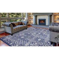 Budget 🌟 Jefferson Collection Athens Navy 8 ft. x 10 ft. Area Rug by Concord Global Trading 💯 -Unique Loom Shop navy concord global trading area rugs 69157 1f 1000
