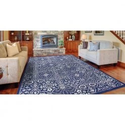 Budget 🌟 Jefferson Collection Athens Navy 8 ft. x 10 ft. Area Rug by Concord Global Trading 💯 -Unique Loom Shop navy concord global trading area rugs 69157 31 1000
