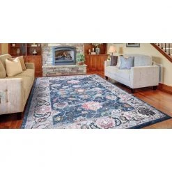 Outlet ❤️ Vintage Collection Istanbul Navy 5 ft. x 7 ft. Border Area Rug by Concord Global Trading 🔥 -Unique Loom Shop navy concord global trading area rugs 72345 31 1000