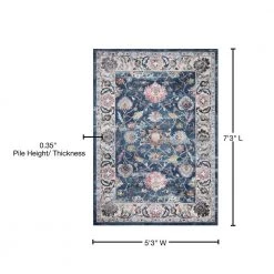 Outlet ❤️ Vintage Collection Istanbul Navy 5 ft. x 7 ft. Border Area Rug by Concord Global Trading 🔥 -Unique Loom Shop navy concord global trading area rugs 72345 76 1000