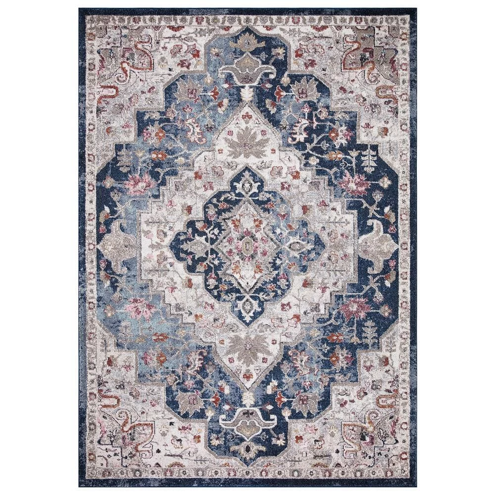 Outlet 🌟 Vintage Collection Montreal Navy 7 ft. x 9 ft. Medallion Area Rug by Concord Global Trading 😉 3 Outlet 🌟 Vintage Collection Montreal Navy 7 ft. x 9 ft. Medallion Area Rug by Concord Global Trading 😉