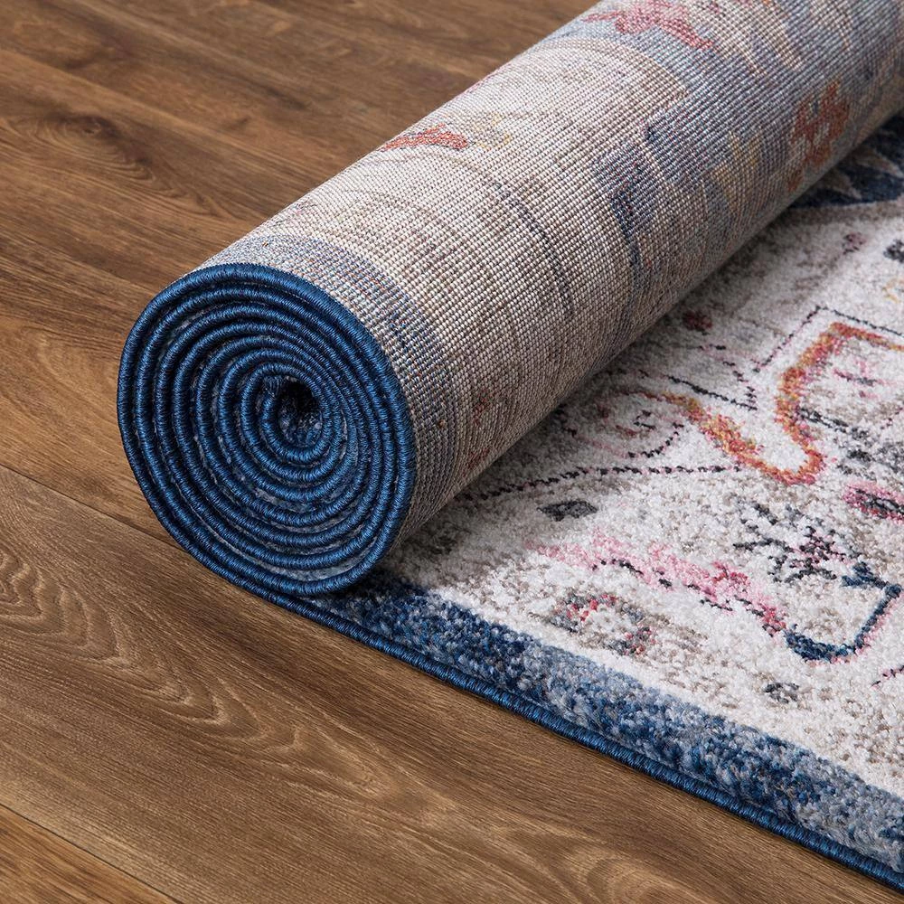 Outlet 🌟 Vintage Collection Montreal Navy 7 ft. x 9 ft. Medallion Area Rug by Concord Global Trading 😉 6 Outlet 🌟 Vintage Collection Montreal Navy 7 ft. x 9 ft. Medallion Area Rug by Concord Global Trading 😉 - Image 4