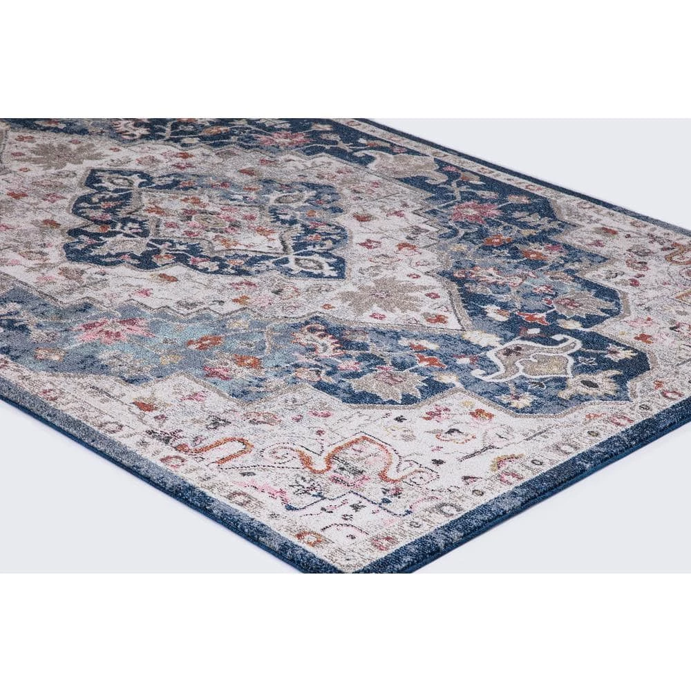 Outlet 🌟 Vintage Collection Montreal Navy 7 ft. x 9 ft. Medallion Area Rug by Concord Global Trading 😉 4 Outlet 🌟 Vintage Collection Montreal Navy 7 ft. x 9 ft. Medallion Area Rug by Concord Global Trading 😉 - Image 2