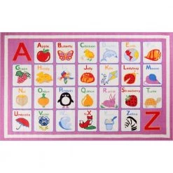 Buy 🎉 Fun Time Alphabet Pink 4 ft. x 6 ft. Area Rug by Concord Global Trading ❤️