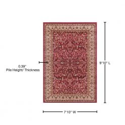 Best Pirce ⌛ Jewel Kashan Red 8 ft. x 10 ft. Area Rug by Concord Global Trading 🌟 -Unique Loom Shop red concord global trading area rugs 40607 76 1000