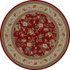 Cheapest 🌟 Ankara Floral Garden Red 8 ft. Round Area Rug by Concord Global Trading 🌟