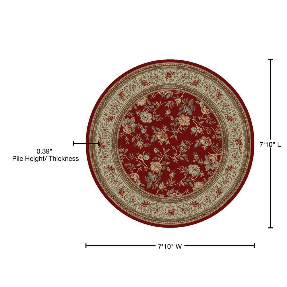 Cheapest 🌟 Ankara Floral Garden Red 8 ft. Round Area Rug by Concord Global Trading 🌟 5 Cheapest 🌟 Ankara Floral Garden Red 8 ft. Round Area Rug by Concord Global Trading 🌟 - Image 3