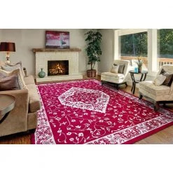 New 🧨 Jefferson Collection Pearl Heriz Red 8 ft. x 10 ft. Medallion Area Rug by Concord Global Trading 😉 -Unique Loom Shop red concord global trading area rugs 69207 4f 1000