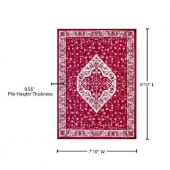 New 🧨 Jefferson Collection Pearl Heriz Red 8 ft. x 10 ft. Medallion Area Rug by Concord Global Trading 😉 -Unique Loom Shop red concord global trading area rugs 69207 76 1000