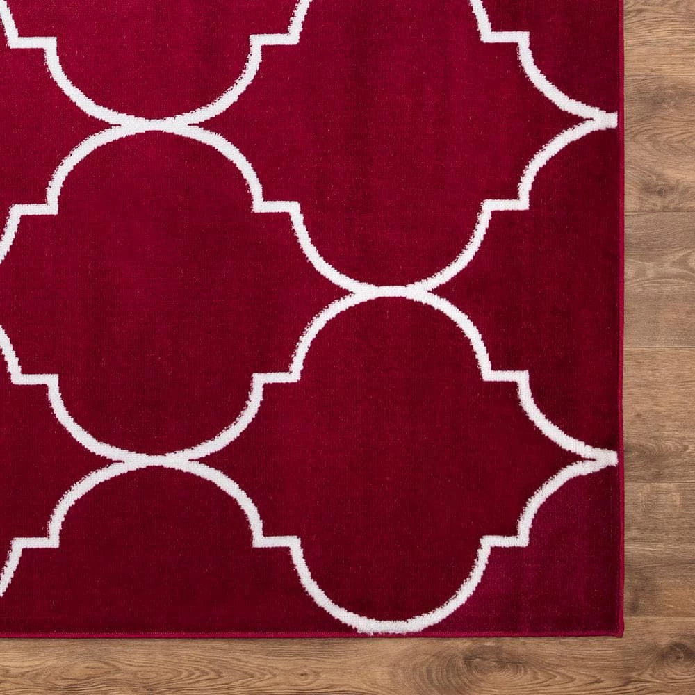 Best Pirce 👍 Jefferson Collection Morocco Trellis Red 8 ft. x 10 ft. Area Rug by Concord Global Trading 👏 5 Best Pirce 👍 Jefferson Collection Morocco Trellis Red 8 ft. x 10 ft. Area Rug by Concord Global Trading 👏 - Image 3