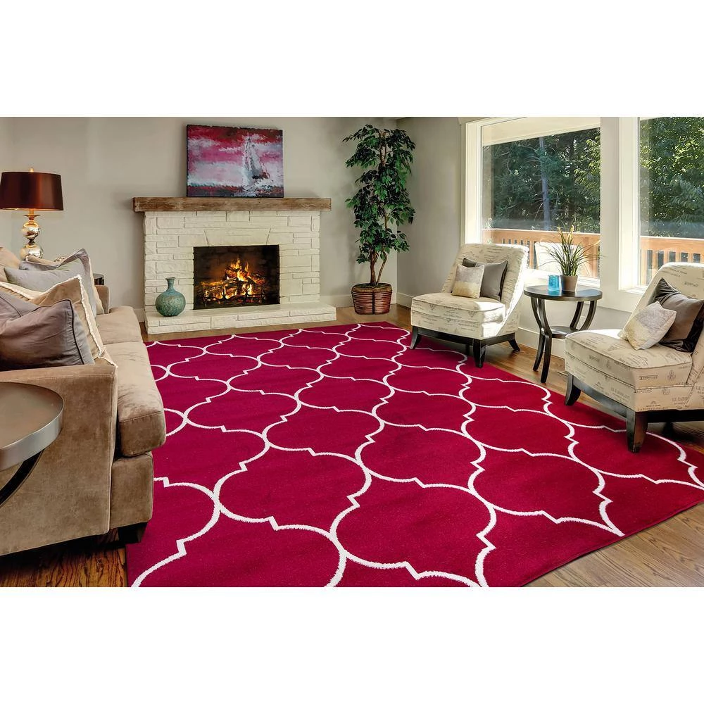 Best Pirce 👍 Jefferson Collection Morocco Trellis Red 8 ft. x 10 ft. Area Rug by Concord Global Trading 👏 8 Best Pirce 👍 Jefferson Collection Morocco Trellis Red 8 ft. x 10 ft. Area Rug by Concord Global Trading 👏 - Image 6