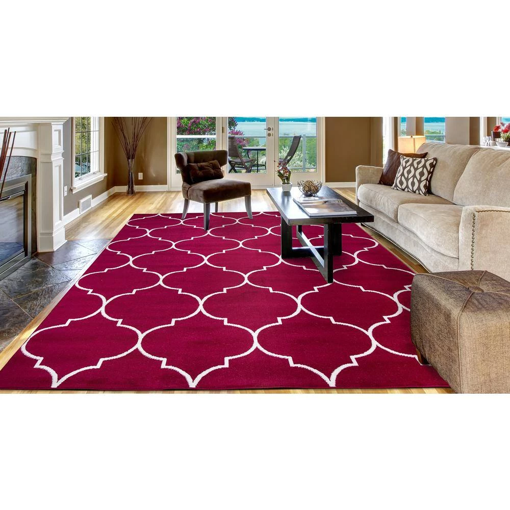 Best Pirce 👍 Jefferson Collection Morocco Trellis Red 8 ft. x 10 ft. Area Rug by Concord Global Trading 👏 7 Best Pirce 👍 Jefferson Collection Morocco Trellis Red 8 ft. x 10 ft. Area Rug by Concord Global Trading 👏 - Image 5
