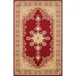 Best Sale โค๏ธ Versailles Louis Red 10' 6 x 16' 5 Area Rug by Unique Loom ๐งจ