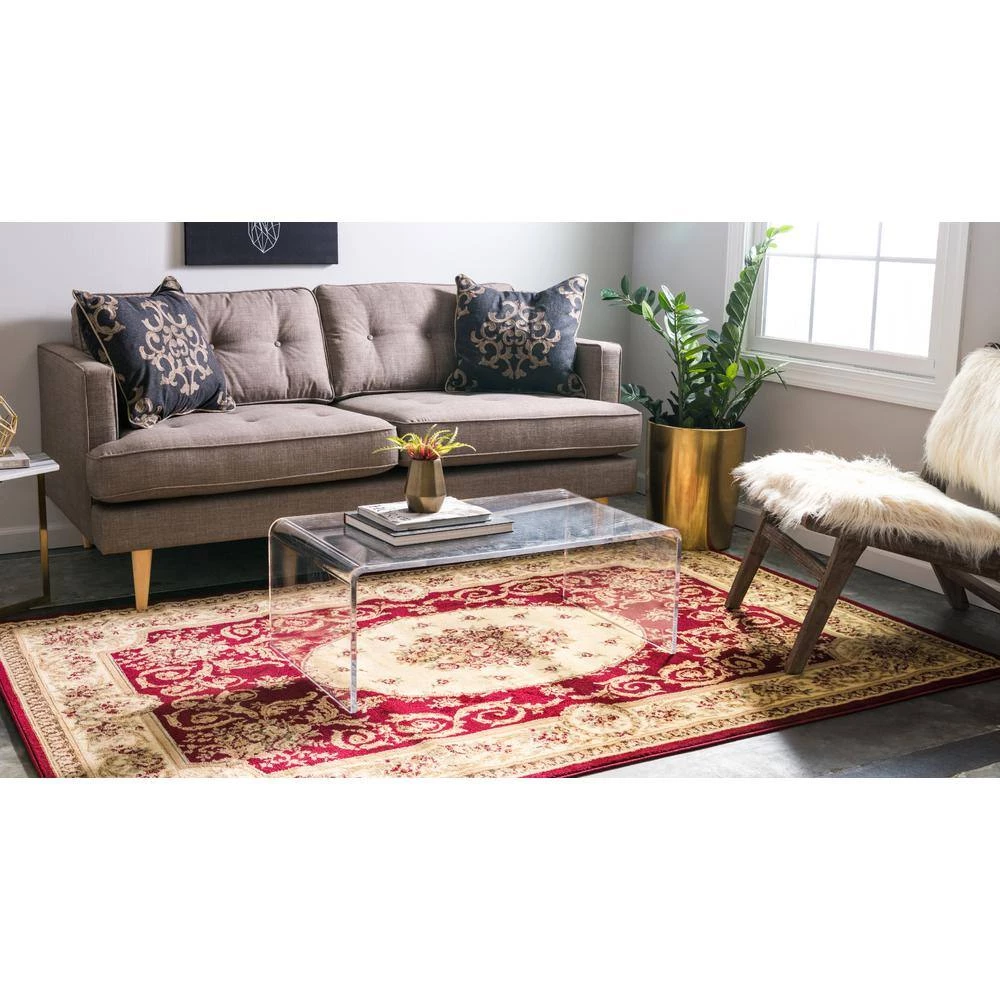 Cheap 😀 Versailles Phillipe Red 8' 0 x 11' 4 Area Rug by Unique Loom 🌟 8 Cheap 😀 Versailles Phillipe Red 8' 0 x 11' 4 Area Rug by Unique Loom 🌟 - Image 6