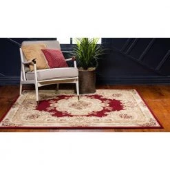 Deals 🔥 Versailles Leon Red 10' 0 x 10' 0 Square Rug by Unique Loom 🎉 -Unique Loom Shop red unique loom area rugs 3132952 1f 1000