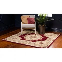 Deals 🔥 Versailles Leon Red 10' 0 x 10' 0 Square Rug by Unique Loom 🎉 -Unique Loom Shop red unique loom area rugs 3132952 4f 1000