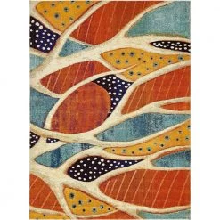 Best Pirce 🧨 Positano Crab Rust Red 9' 0 x 12' 0 Area Rug by Unique Loom ✔️