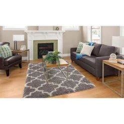 Budget ⌛ Ocean Shag Marrakech Silver 5 ft. x 7 ft. Area Rug by Concord Global Trading ✨ -Unique Loom Shop silver concord global trading area rugs 02465 4f 1000