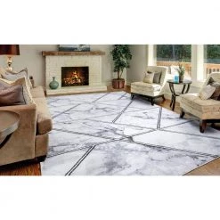 Best reviews of ✔️ BrightonCollection Bellucci Silver 2 ft. x 7 ft. Geometric Runner Rug by Concord Global Trading 🎉 -Unique Loom Shop silver concord global trading area rugs 80762 4f 1000