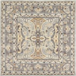 Unique Loom Shop 29 Cheapest โจ Tradition Amaryllis Silver 8' 4 x 8' 4 Square Rug by Unique Loom ๐งจ