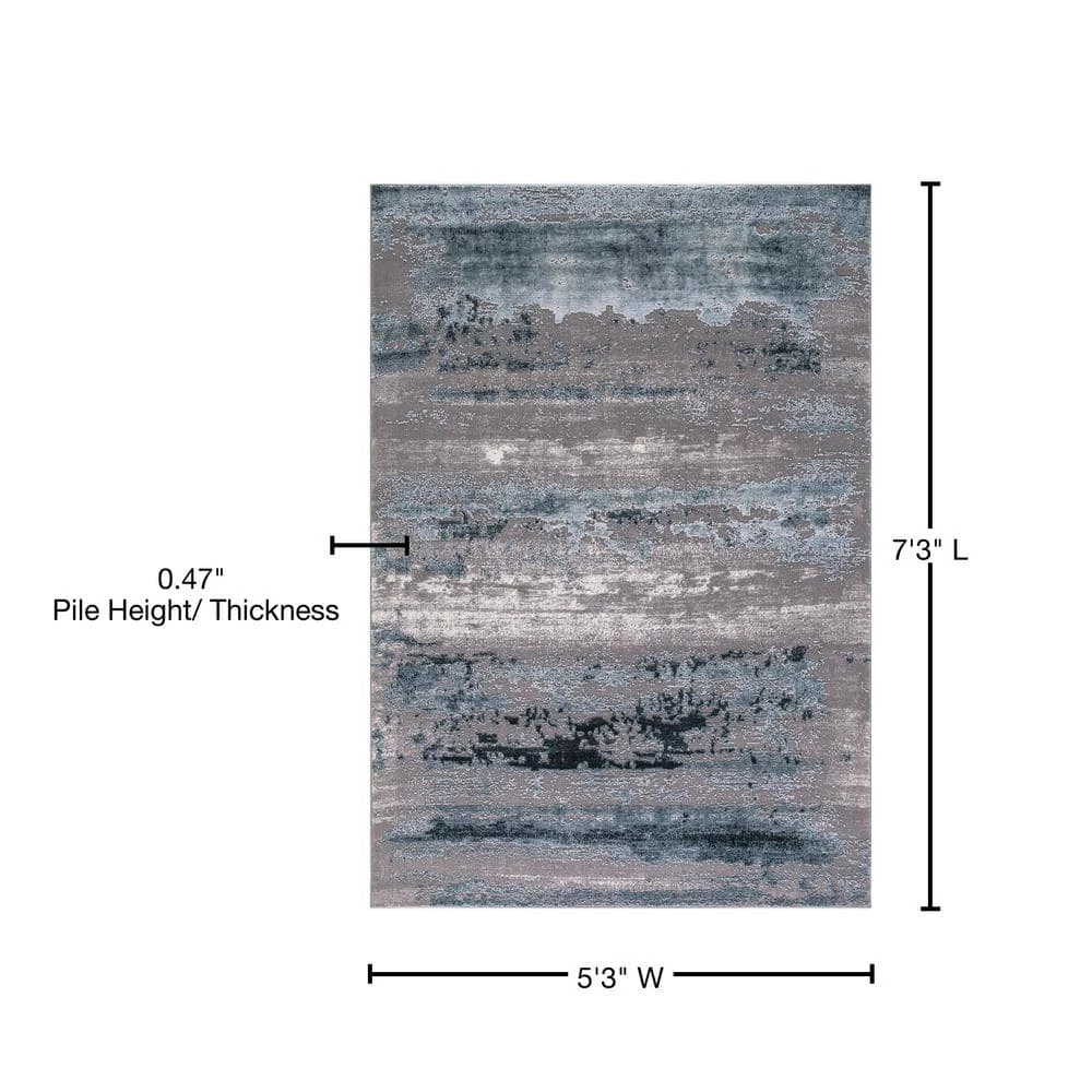 Best Sale ๐คฉ Thema Lakeside Teal 5 ft. x 7 ft. Area Rug by Concord Global Trading ๐ฅฐ 5 Best Sale ๐คฉ Thema Lakeside Teal 5 ft. x 7 ft. Area Rug by Concord Global Trading ๐ฅฐ - Image 3