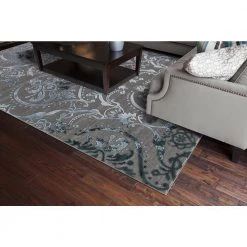 Cheapest 😉 Thema Large Damask Teal 3 ft. x 5 ft. Area Rug by Concord Global Trading 🔔 -Unique Loom Shop teal concord global trading area rugs 29664 1f 1000