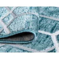 Discount 🛒 Matrix Trellis Tile Blue 8 ft. x 10 ft. Area Rug by Unique Loom 😉 -Unique Loom Shop turquoise unique loom area rugs 3148930 44 1000