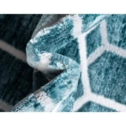 Discount 🛒 Matrix Trellis Tile Blue 8 ft. x 10 ft. Area Rug by Unique Loom 😉 -Unique Loom Shop turquoise unique loom area rugs 3148930 fa 1000