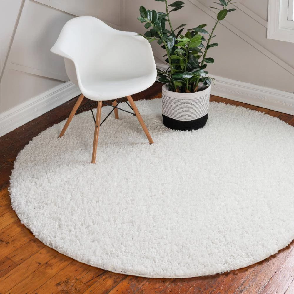 Best Sale ⌛ Davos Shag White 8 ft. x 8 ft. Round Area Rug by Unique Loom ✨ 11 Best Sale ⌛ Davos Shag White 8 ft. x 8 ft. Round Area Rug by Unique Loom ✨ - Image 9